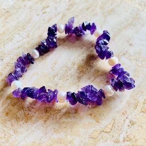 Bracelet amethyst pearls